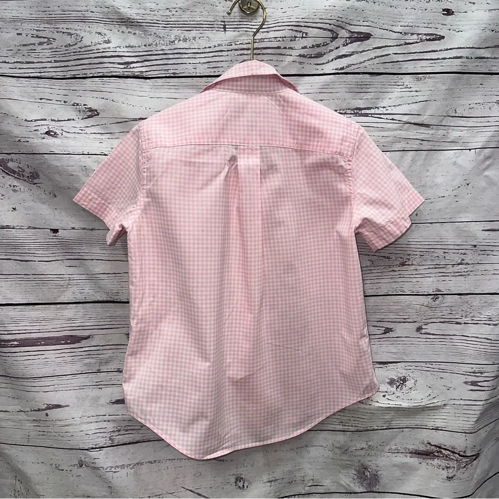 Ralph Lauren Pink Gingham Kids Shirt Size 6